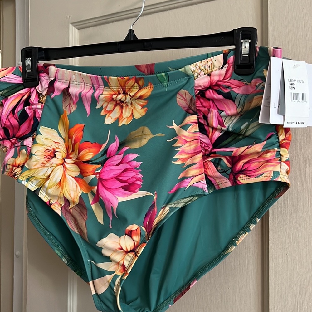 Plus Size Garden Social La Blanca Ruched Bikini Bottoms